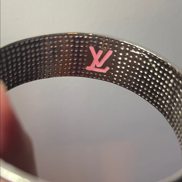 LV Silver and Pink Bracelet with Blue Accents sz 8 inches - Picture 2 of 3